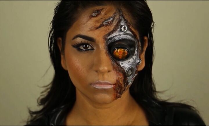 awesome terminator genisys inspired makeup tutorial for halloween, Completed terminator makeup look