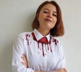easy billie eilish blood drip shirt tutorial, Completed Billie Eilish blood drip shirt