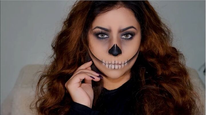 how to do sexy skeleton makeup for halloween, Completed sexy skeleton makeup look