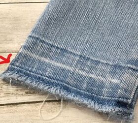 how to easily create stylish pant cuffs with a simple sewing hack, Secondary placement pins on jeans