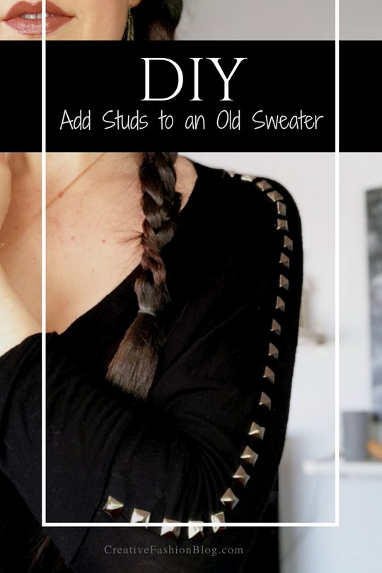 diy studded sweater, How To Add Studs To A Basic Shirt A Clothing Refashion Idea