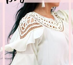 refashion a baggy dress into a lace shirt, Make a boho top from an old dress