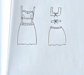 incredible dress transformation tutorial, Sketch of dress idea