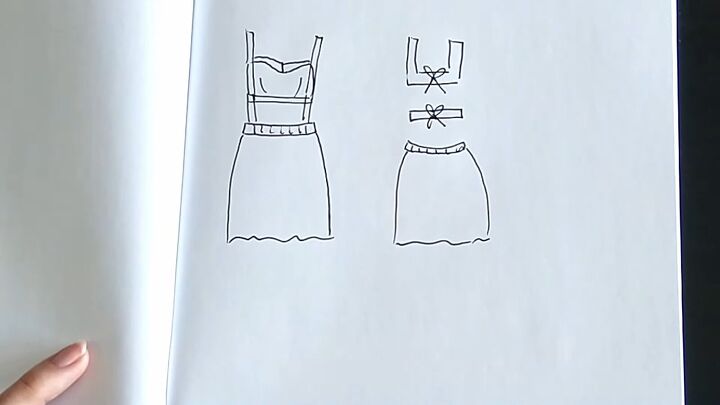 incredible dress transformation tutorial, Sketch of dress idea