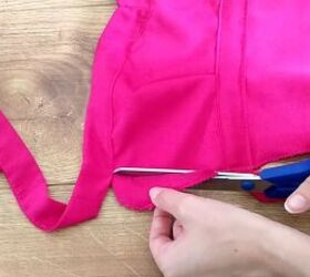 incredible dress transformation tutorial, Trimming fabric
