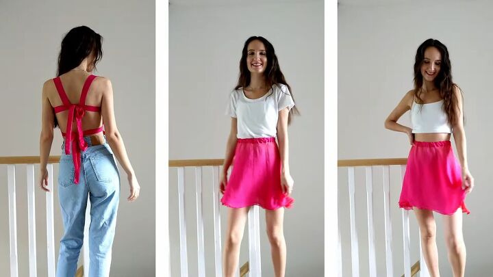 incredible dress transformation tutorial, DIY top and skirt
