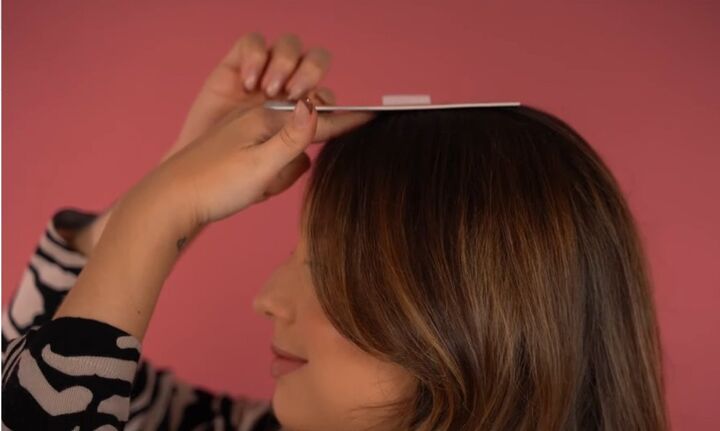 everything you need to know to make fake bangs look super cute, Applying curtain bangs