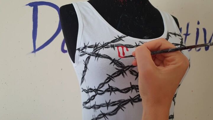 how to customize a sexy halloween costume bodysuit, Adding blood drips