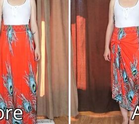 15 awesome diy hacks to make your clothes look different, Gathered fabric on skirt