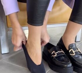 genius sock hack for wearing loafers