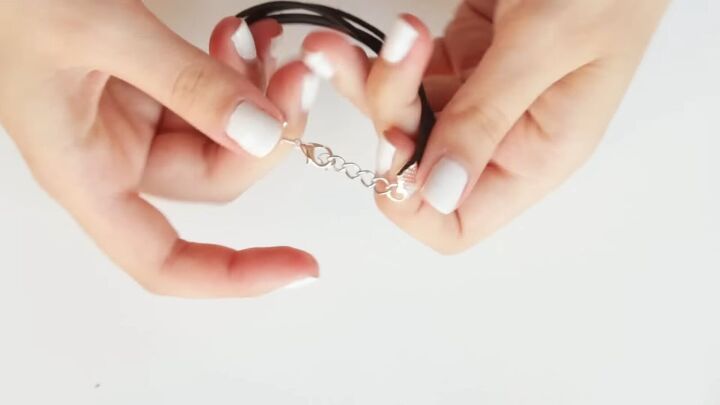 5 super cute diy leather friendship bracelet ideas, Attaching jump ring