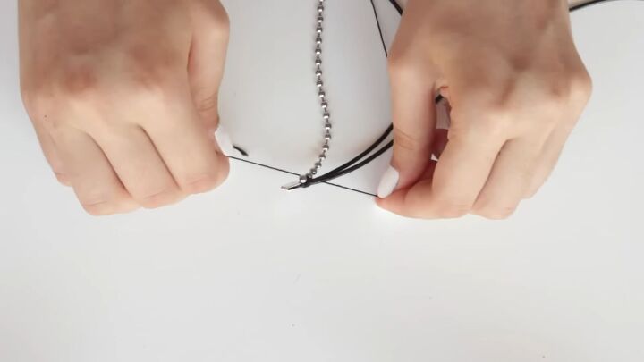 5 super cute diy leather friendship bracelet ideas, Adding ball chain