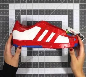 how to make unique glitter sneakers, Taped shoes