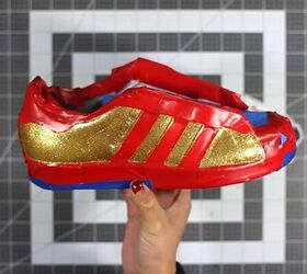 how to make unique glitter sneakers, Gold glitter added to sneakers