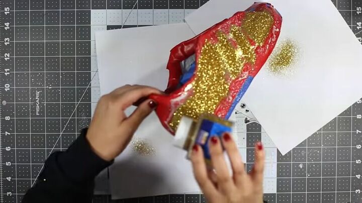 how to make unique glitter sneakers, Adding glitter