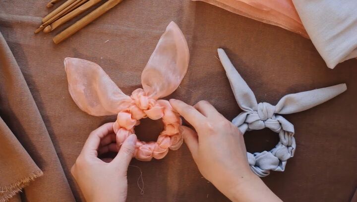 how to make a super cute knotted hair tie in 6 easy steps, Finished knot hair ties