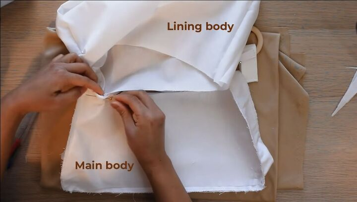 gorgeous scrunchie shoulder bag tutorial, Attaching pieces together