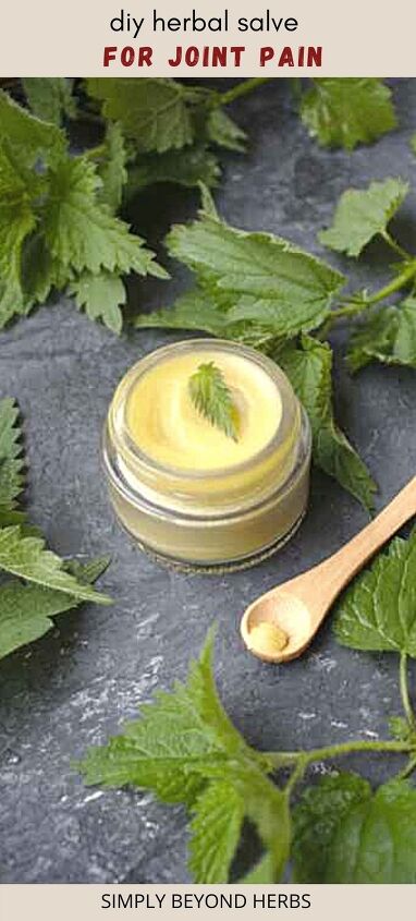 diy pain relief salve with nettle, homemade pain relief cream