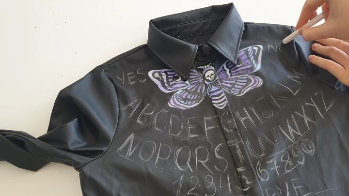 painting tutorial create an awesome ouija board dress for halloween, Sketching the Ouija board