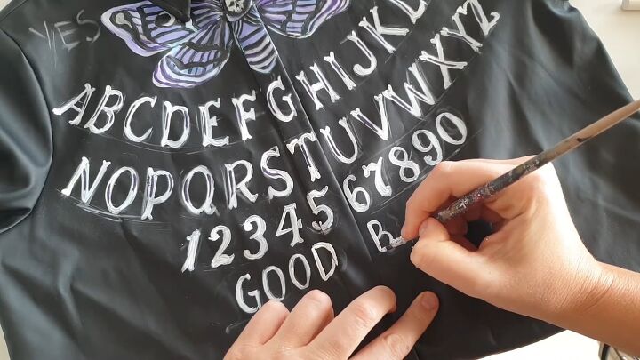 painting tutorial create an awesome ouija board dress for halloween, Painting Ouija board sketch