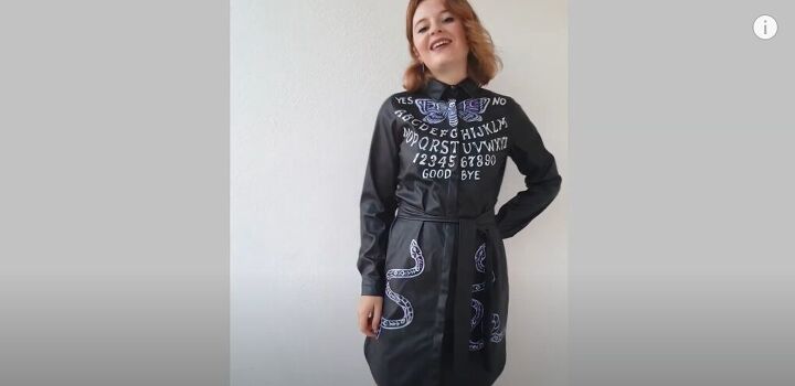 painting tutorial create an awesome ouija board dress for halloween, Completed DIY Ouija board dress