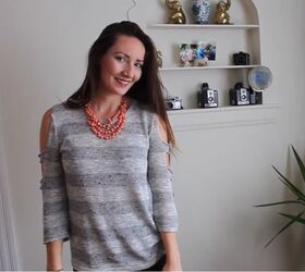 revamp your old sweaters with these 2 awesome upcycle ideas, Completed cold shoulder DIY sweater
