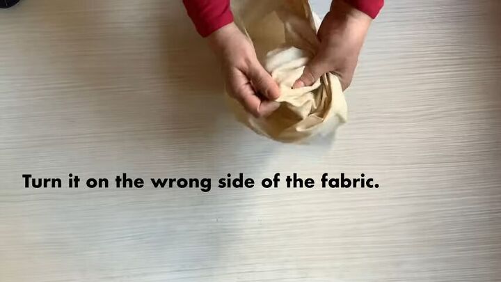 how to make a super cute and sustainable tote bag, Reversing the fabric