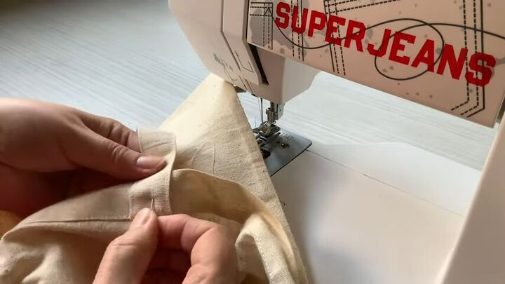 how to make a super cute and sustainable tote bag, Finishing off the straps