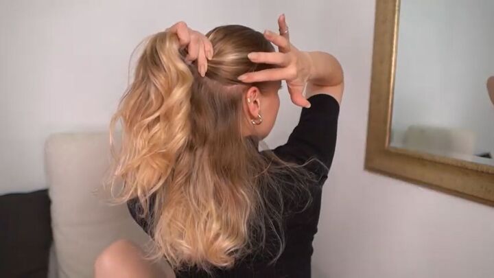 get the perfect ponytail with these 3 easy tips, Splitting hair into two parts