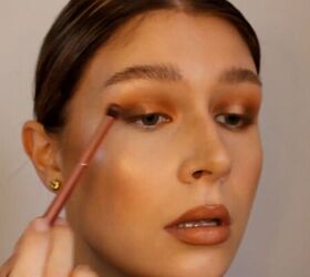 easy halo eye makeup tutorial, Adding matte brown