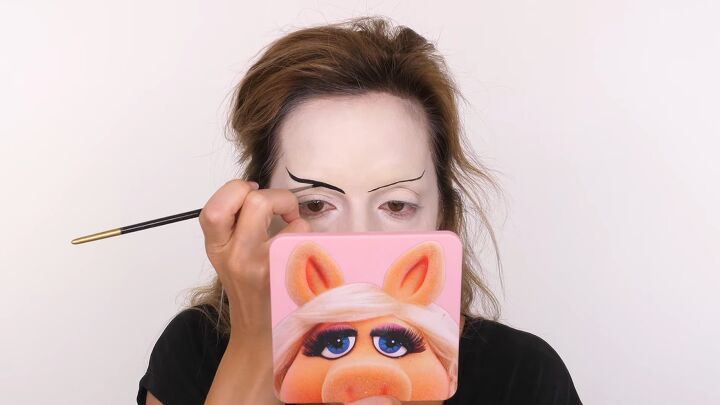 halloween bride of frankenstein makeup tutorial, Drawing on brows