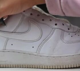 sneakers diy how to transform old shoes, Marking lace hole
