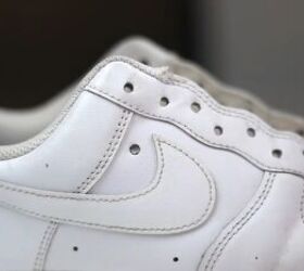 sneakers diy how to transform old shoes, Holes punched in DIY sneaker