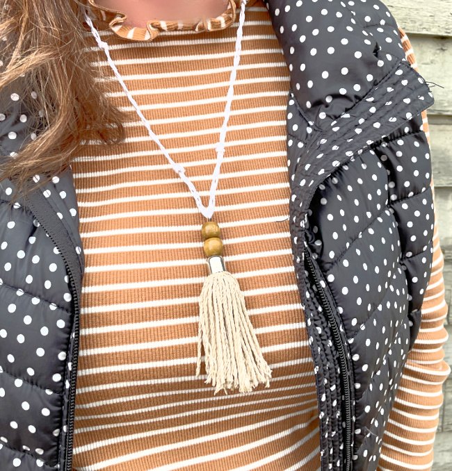 diy tassel necklace, DIY Tassel Necklace Tutorial with Directions