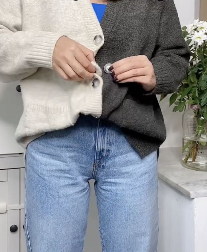 one easy way to crop your cardigan without cutting it