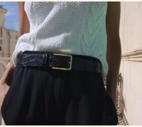 how to style a belt for a super sleek and polished look, Belt with gold buckle