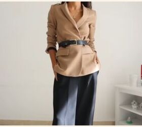 how to style a belt for a super sleek and polished look, Belt with blazer