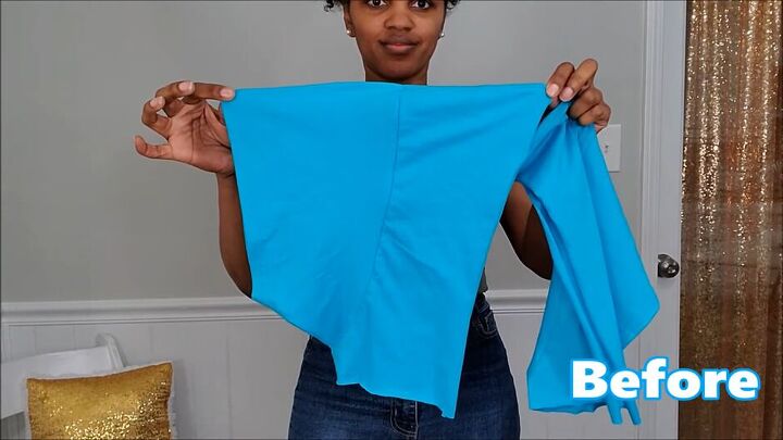 how to make a stylish crop top, Leftover fabric pieces