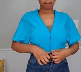 how to make a stylish crop top, Sewing seam down center