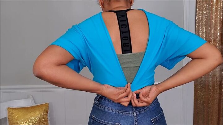 how to make a stylish crop top, Packing the back of DIY crop top