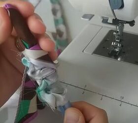 how to sew a cute and easy blouse, Making front and back tie bands