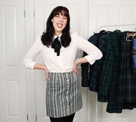elegant and preppy lookbook how to style plaid clothing, How to wear a plaid skirt