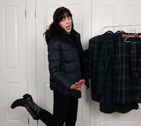 elegant and preppy lookbook how to style plaid clothing, How to wear a plaid coat