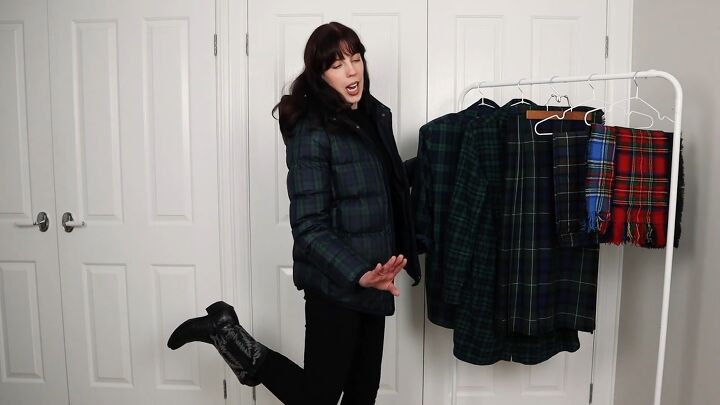 elegant and preppy lookbook how to style plaid clothing, How to wear a plaid coat