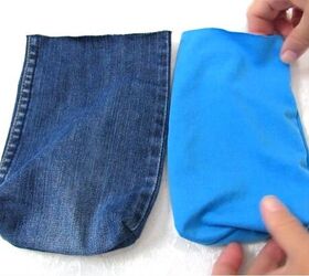 jeans upcycle cute and easy diy belt bag, Lining of DIY belt bag