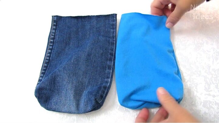 jeans upcycle cute and easy diy belt bag, Lining of DIY belt bag