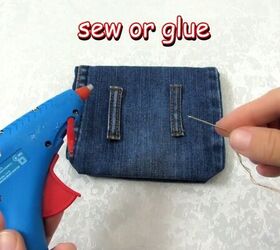 jeans upcycle cute and easy diy belt bag, Adding belt loops