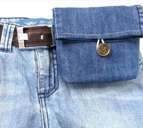 jeans upcycle cute and easy diy belt bag, Completed DIY belt bag