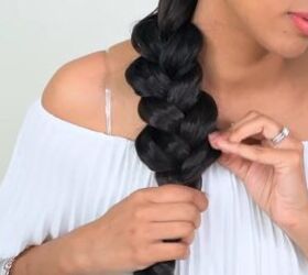 follow this easy mermaid braid tutorial for gorgeous occasion hair, Fanning braid