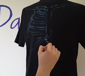 creepy butterflies in stomach x ray t shirt tutorial, Drawing design onto t shirt